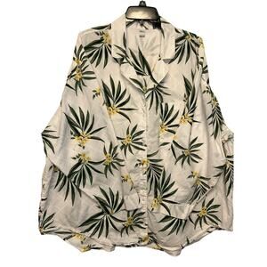 Old Navy ONLY Women’s XXL Poplin Cotton Button Up Pajama Shirt Hawaiian